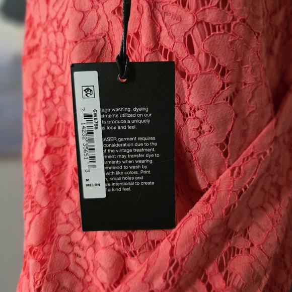 Chaser Lace Mini Dress In Coral - Picture 9 of 11